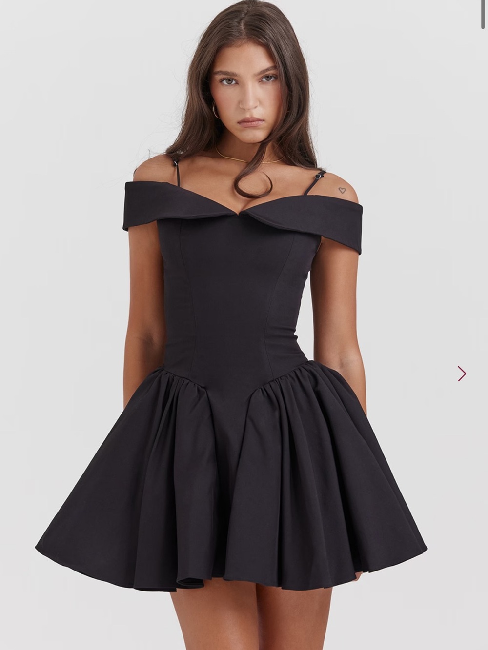 House of CB ELIDA Black Off-Shoulder Mini Dress CORSET fuller cup small